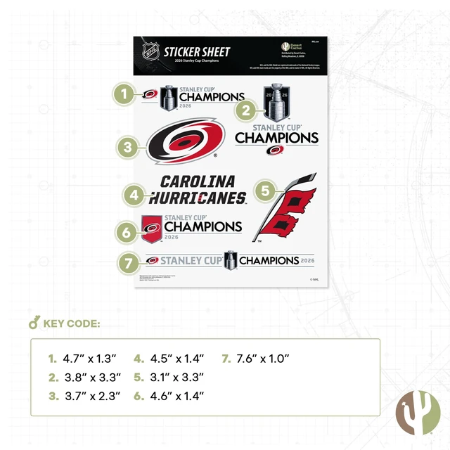 Alt view image 3 of 7 - CAR Hurricanes Sticker Decal (2026 Stanley Cup Champs-T2) Officially Licensed CAR NHL Vinyl for Laptop, Water Bottler, Cars and Scrapbook, Merch