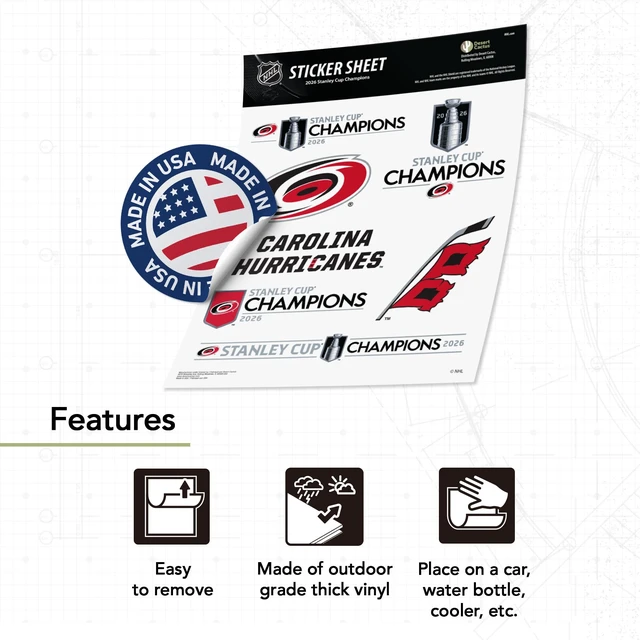 Alt view image 4 of 7 - CAR Hurricanes Sticker Decal (2026 Stanley Cup Champs-T2) Officially Licensed CAR NHL Vinyl for Laptop, Water Bottler, Cars and Scrapbook, Merch