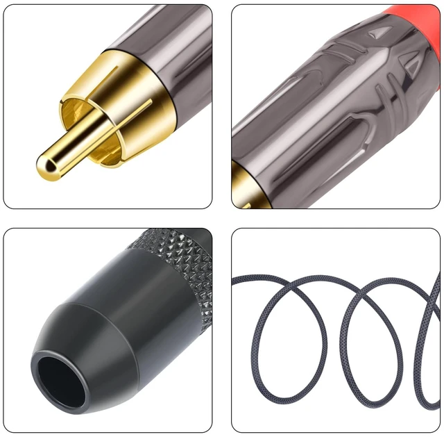Alt view image 3 of 7 - Male RCA to 1/4 Female Stereo Audio Splitter Cable;6.35mm Female to 2 RCA Male Audio Cable-1Feet