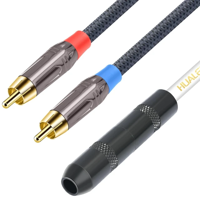 Alt view image 7 of 7 - Male RCA to 1/4 Female Stereo Audio Splitter Cable;6.35mm Female to 2 RCA Male Audio Cable-1Feet