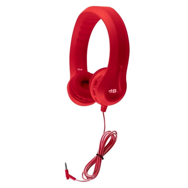 Alt view image 2 of 2 - FlexPhones Kids Headphones Durable EVA Foam, VolumeLimited 85 dB, ChewResistant DuraCord, Safe for Ages 3+, OnEar Classroom Headset Red