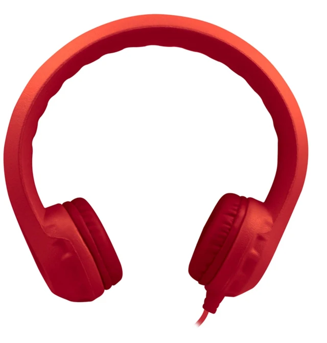Main image of FlexPhones Kids Headphones Durable EVA Foam, VolumeLimited 85 dB, ChewResistant DuraCord, Safe for Ages 3+, OnEar Classroom Headset Red