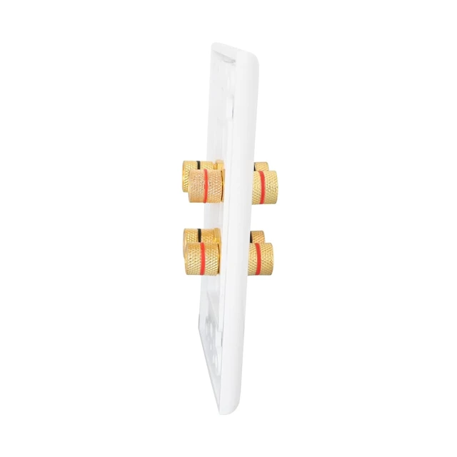 Alt view image 3 of 7 - Speaker Wall Plate Banana Plug Wall Plates Speaker Wire Plate (1, 4-Port) for In-wall Speaker Wire, Surround Sound System, Home Theater Setup, 1 Pack