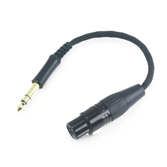 Alt view image 2 of 4 - 1/4" TRS 6.35mm Male to 4-pin XLR Balanced Female Headphone Audio Adapter Cable 6N OCC Copper Single Crystal Silver Plated Wires
