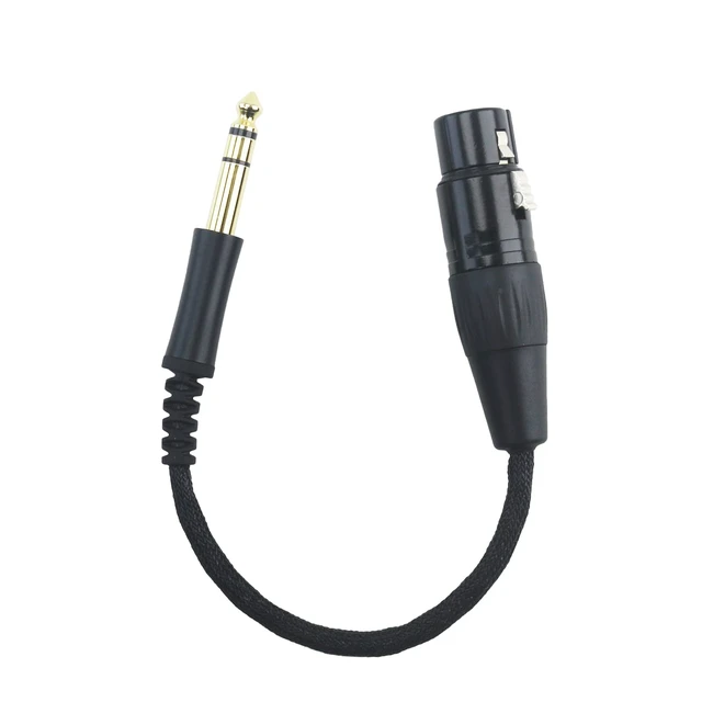 Alt view image 3 of 4 - 1/4" TRS 6.35mm Male to 4-pin XLR Balanced Female Headphone Audio Adapter Cable 6N OCC Copper Single Crystal Silver Plated Wires