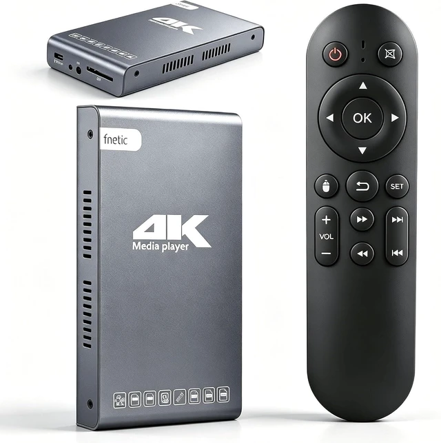 Main image of Ultra HD 4K@60Hz Digital Media Player & HDD Enclosure 2-in-1 Media Player with USB Type-C Drive/SD Card Ports, Digital Signage, MP4, H.265/HEVC, Looping Auto Playback, HDMI/AV Output
