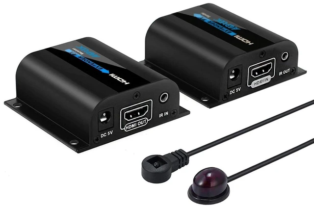 Main image of MYPIN 1080P HDMI Extender Over CAT6/7/8 up to 190feet (60m) at 1080p, Supports Deep Color, 3D with IR Remote (LKV372A)