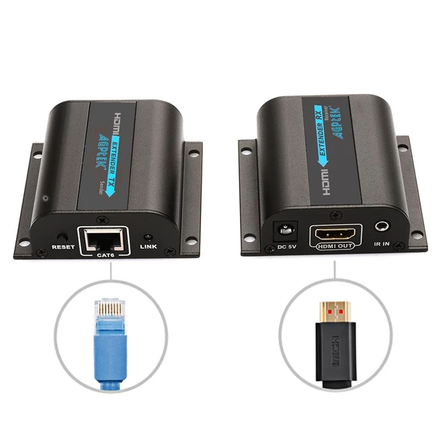 Alt view image 2 of 7 - MYPIN 1080P HDMI Extender Over CAT6/7/8 up to 190feet (60m) at 1080p, Supports Deep Color, 3D with IR Remote (LKV372A)