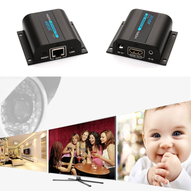 Alt view image 5 of 7 - MYPIN 1080P HDMI Extender Over CAT6/7/8 up to 190feet (60m) at 1080p, Supports Deep Color, 3D with IR Remote (LKV372A)