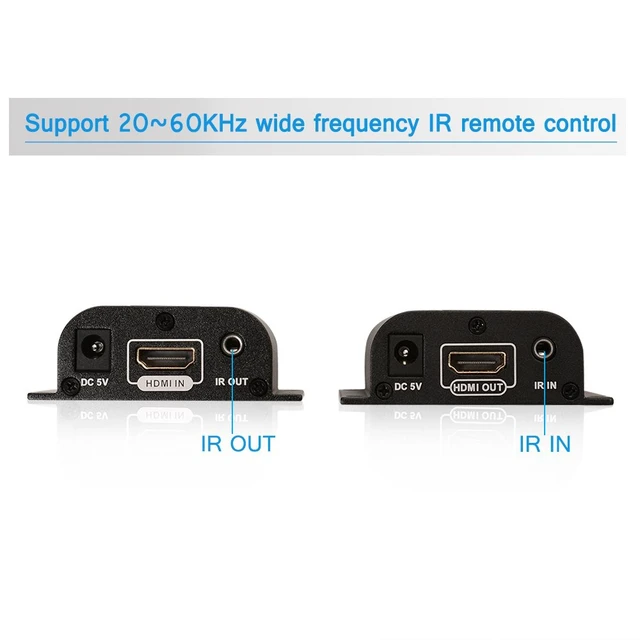 Alt view image 6 of 7 - MYPIN 1080P HDMI Extender Over CAT6/7/8 up to 190feet (60m) at 1080p, Supports Deep Color, 3D with IR Remote (LKV372A)