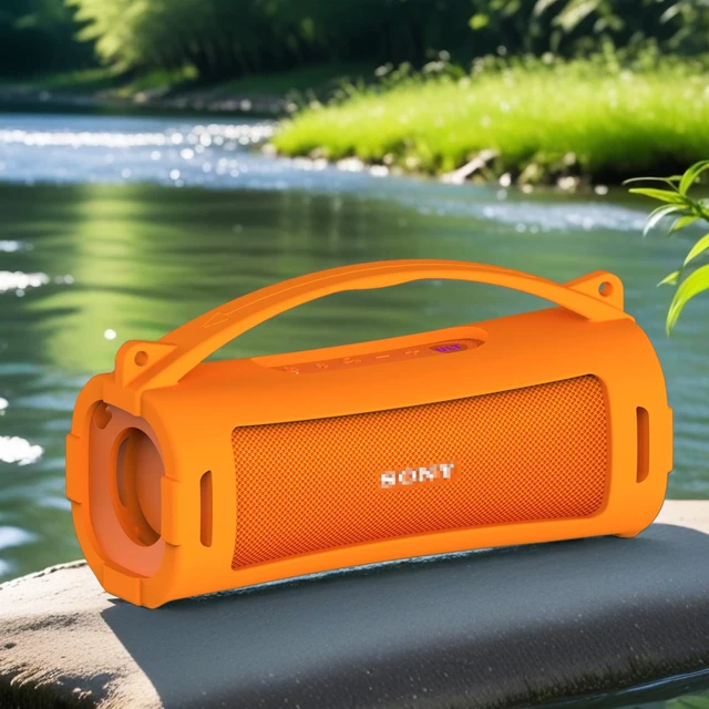 Alt view image 7 of 7 - Silicone Cover Case for Sony ULT Field 1 Elextronics Bluetooth Speaker Accessories for Sony ULT Field 1 Speaker Protective Case with Carrying Handle (Orange)