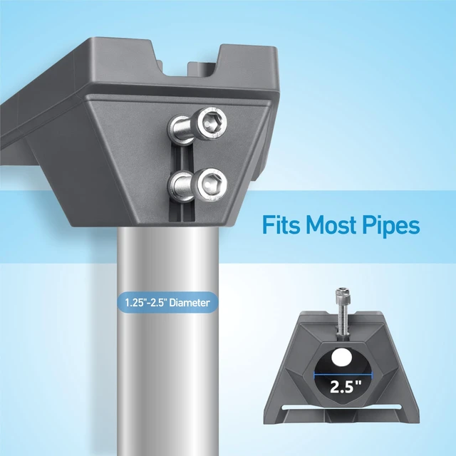 Alt view image 3 of 7 - Pipe Adapter Mount for Starlink Standard Gen 3/4/4X, Compatible with 1.25-2.5'' Pipe, Starlink V3/V4 Dish Heavy Duty Roof Pole Mounting Kit Connectors