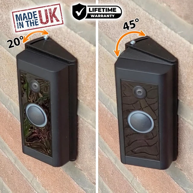 Alt view image 4 of 7 - Adjustable 20 to 45 Degree Doorbell Angle Mount Compatible with Video Doorbell Wired (Model 5AT3T5) Replacement Angle Adjustment Adapter Mounting Bracket Wedge Kit