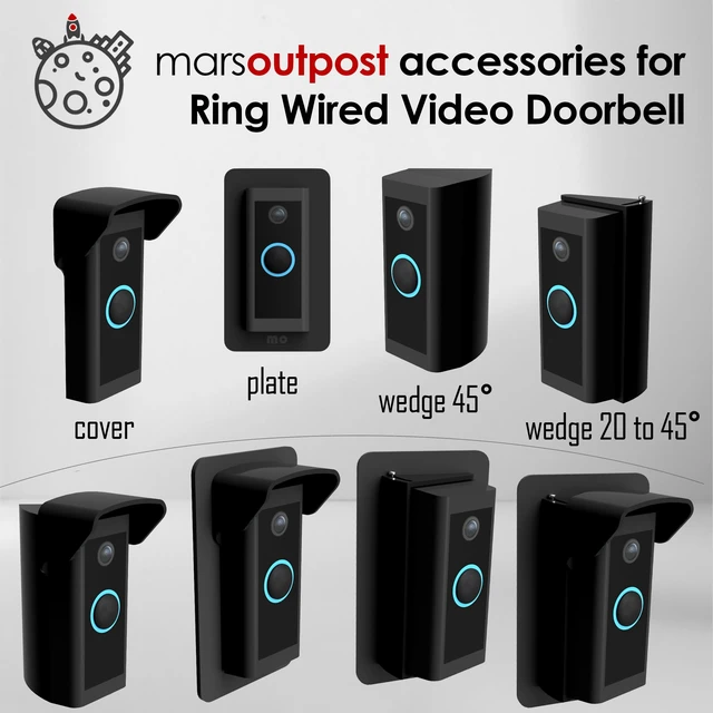 Alt view image 7 of 7 - Adjustable 20 to 45 Degree Doorbell Angle Mount Compatible with Video Doorbell Wired (Model 5AT3T5) Replacement Angle Adjustment Adapter Mounting Bracket Wedge Kit
