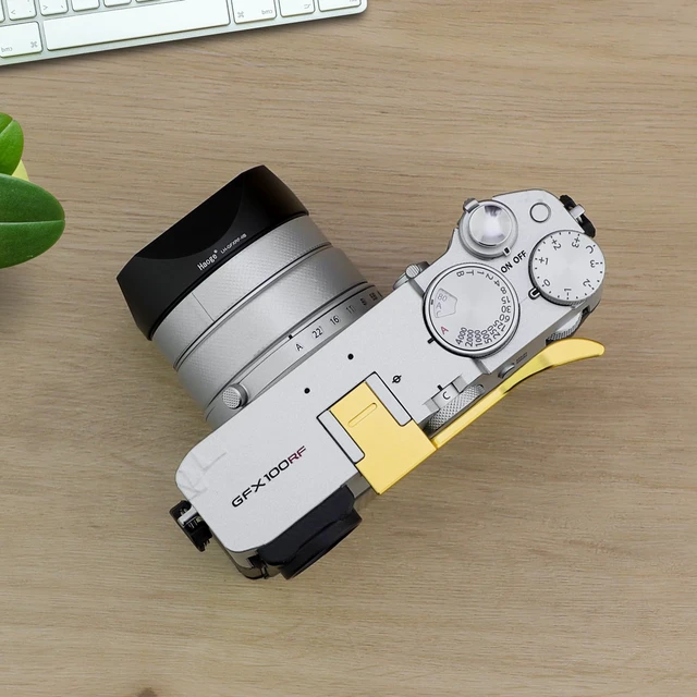 Alt view image 7 of 7 - Metal Thumb Grip for Fujifilm GFX100RF Camera, Golden for Fuji GFX 100RF Accessories, Hot Shoe Cover Thumb Up Rest Support Handle Grip, Stable One-Hand Operation, THB-GFXRFG