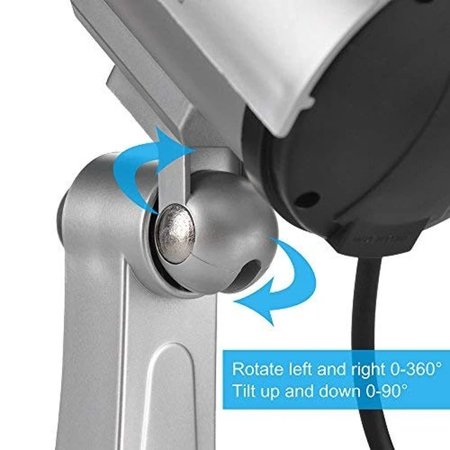 Alt view image 2 of 7 - Fake Security Camera, Dummy CCTV Surveillance System (2, Silver) Dummy Camera with Realistic Red Flashing Lights and Warning Sticker
