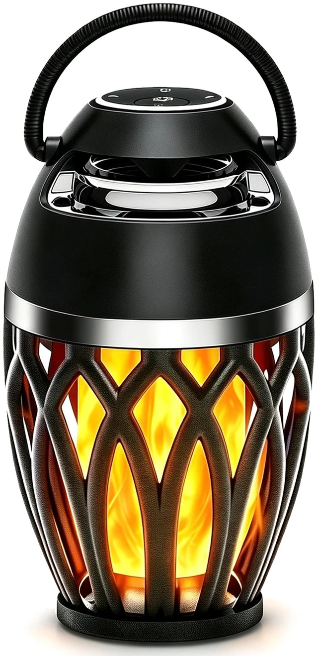 Main image of Outdoor Bluetooth Speaker, Wireless Speaker with Colorful Lights Dual Light Modes: Flame & RGB Lights, Rechargeable, HD Stereo Sound Speaker Wireless for Patio Camping Backyard