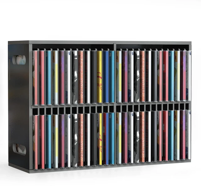 Main image of 52 Slots CD Holder, Wall-Mounted CD Holder Stand Premium CD Storage Rack for Home and Office, Stackable Disc CD Organizer Desk Stand Ideal for Music Enthusiasts Black