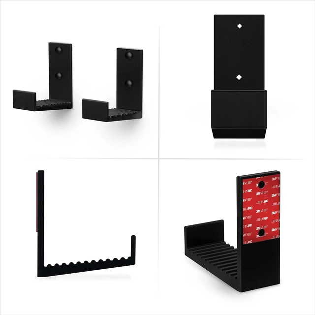 Alt view image 7 of 7 - 4.5" Cable Box Wall Mount Hanger Holder, Adhesive & Screw-in, for Routers, Laptops, Modem, Mesh WiFi, Apple TV, Network Switch & More, for Devices Upto 4.5" / 114mm Wide, (Black) by