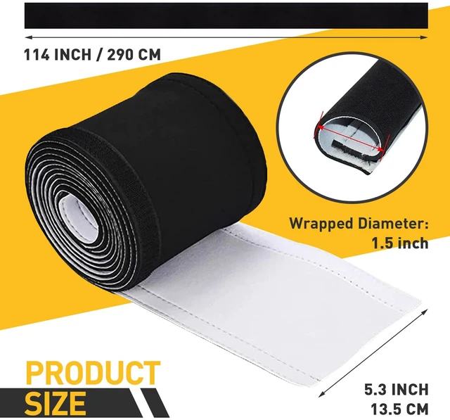 Alt view image 6 of 6 - Neoprene Cable Sleeve - 60" for Trolling Motor Wire Protection & Management, Black & White