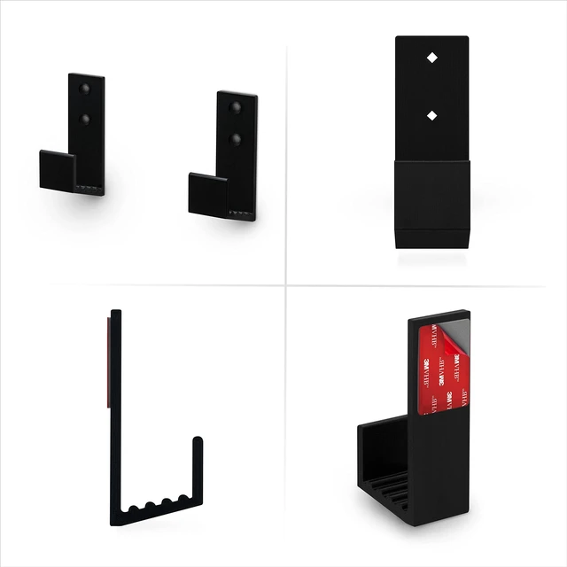Alt view image 7 of 7 - 1.5" Cable Box Wall Mount Hanger Holder, for Routers, Laptops, Modem, Mesh WiFi, Apple TV, Network Switch & More, for Devices Upto 1.5" / 38mm Wide, Adhesive & Screw-in (Black)