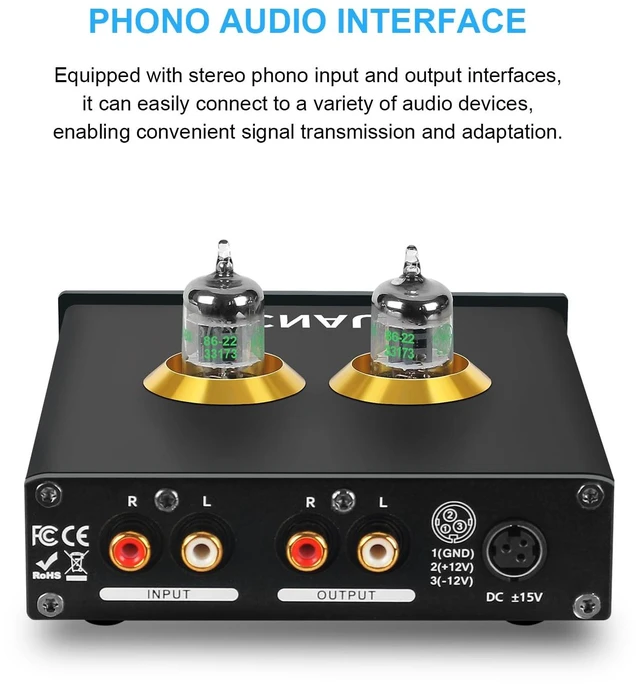 Alt view image 6 of 7 - Tube Amplifier 5654W Vacuum Tubes Preamp, HD Stereo Receiver Mini Hi-Fi Power Amp with Volume 3 Band EQ Control for Home Audio Stereo Amplifier Active Speaker