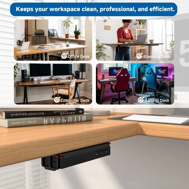 Alt view image 7 of 7 - Acrylic Mount for Lenovo ThinkPad Universal Thunderbolt 4 Dock Under Desk & Wall Mount Holder for ThinkPad Thunderbolt 3 Dock Gen 2 Docking Station, Sturdy Clear Acrylic, Bracket Only