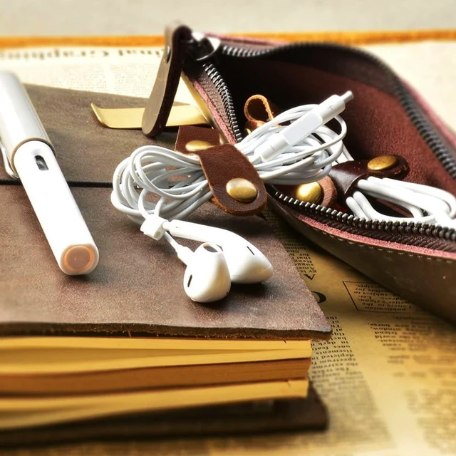Alt view image 6 of 7 - 13PCS Leather Cord Organizer,3-Sizes Leather Cord Keeper for Travel Genuine Leather Cable Ties,6 Long 6 Short & 1 Square Cable Straps for USB Charging Cable Earphone Wrap,Gifts for Women Men