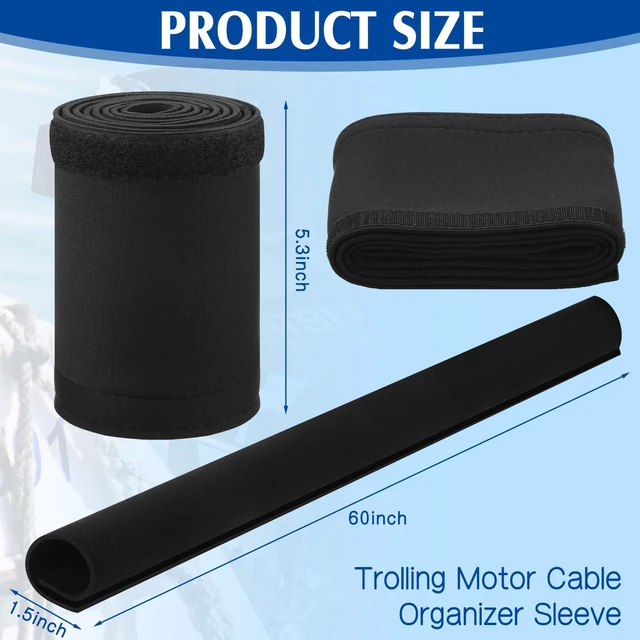 Alt view image 2 of 7 - 4 Rolls 60 Inch Cable Management Sleeve Trailing Motor Neoprene Sleeve Black, Flexible Reversible Cord Organizer, DIY Adjustable Hole, Cable Management for Office Computer Home, Protects Wires