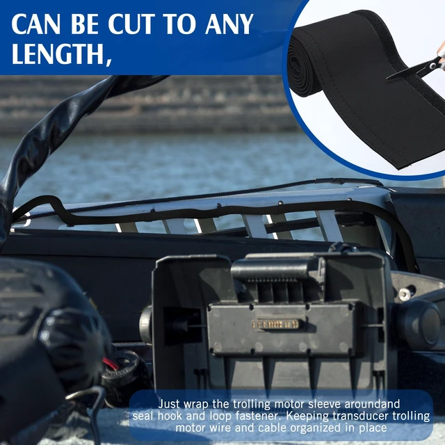 Alt view image 5 of 7 - 4 Rolls 60 Inch Cable Management Sleeve Trailing Motor Neoprene Sleeve Black, Flexible Reversible Cord Organizer, DIY Adjustable Hole, Cable Management for Office Computer Home, Protects Wires