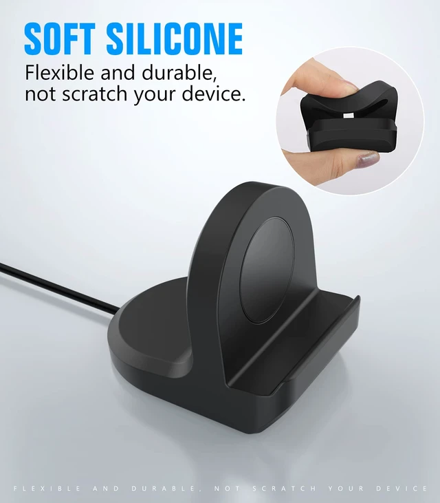 Alt view image 4 of 7 - 2 Pack Charger Stand for Samsung Galaxy Watch 9/8/7/6/5/Ultra 2/1 Silicone Charging Stand, Charger Holder with a Non-Slip Base, Works only with the Original Charger