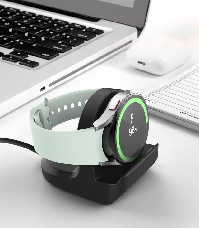 Alt view image 6 of 7 - 2 Pack Charger Stand for Samsung Galaxy Watch 9/8/7/6/5/Ultra 2/1 Silicone Charging Stand, Charger Holder with a Non-Slip Base, Works only with the Original Charger