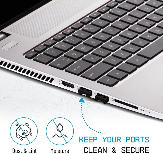 Alt view image 5 of 7 - USB A Port Blockers 10 Pack, Security Locks with Removal Key, Black Keyed USB port security, helps deter unauthorized access and data connections, removable reusable design