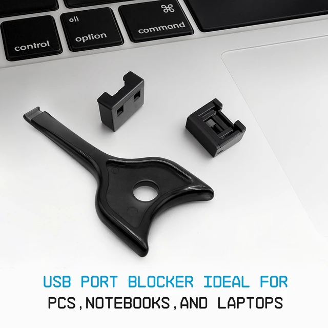 Alt view image 7 of 7 - USB A Port Blockers 10 Pack, Security Locks with Removal Key, Black Keyed USB port security, helps deter unauthorized access and data connections, removable reusable design