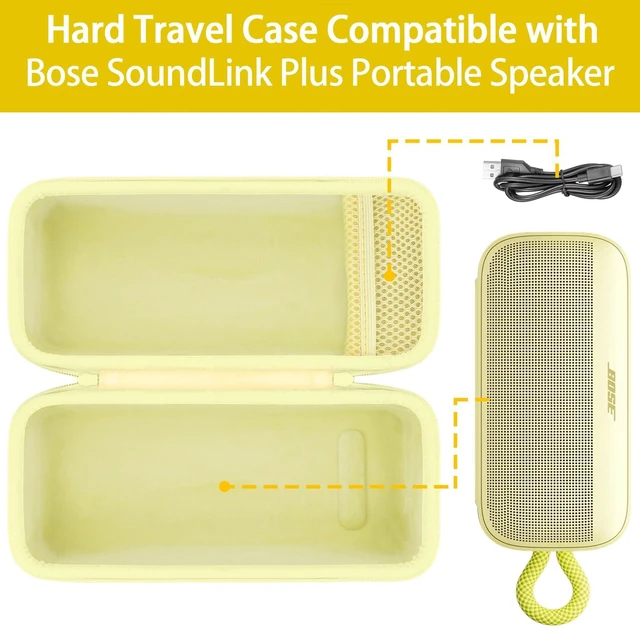 Alt view image 4 of 7 - Hard Case for Bose SoundLink Plus Bluetooth Speaker,Citrus Yellow EVA Hard Shell, Easy Carry Handle, Impact Resistant Protection, Soft Interior Lining, Secure Custom Fit, Protective Case Only