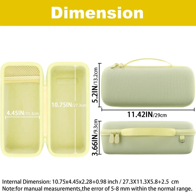 Alt view image 6 of 7 - Hard Case for Bose SoundLink Plus Bluetooth Speaker,Citrus Yellow EVA Hard Shell, Easy Carry Handle, Impact Resistant Protection, Soft Interior Lining, Secure Custom Fit, Protective Case Only