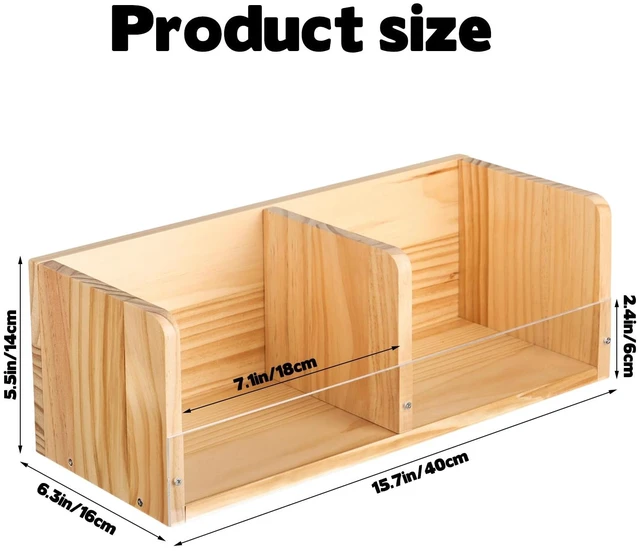 Alt view image 2 of 7 - CD Holder Desk Rack Organizer, Wooden CD Holder Stand, CD Storage Rack, Game Disc Display CD Organizer Desk Stand Protection Storage Cube for Theatre Room Collectibles
