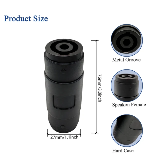 Alt view image 4 of 7 - 4Pin Speakon Female to Female Connector NL4FC Straight Coupler Cable Connector 4pcs