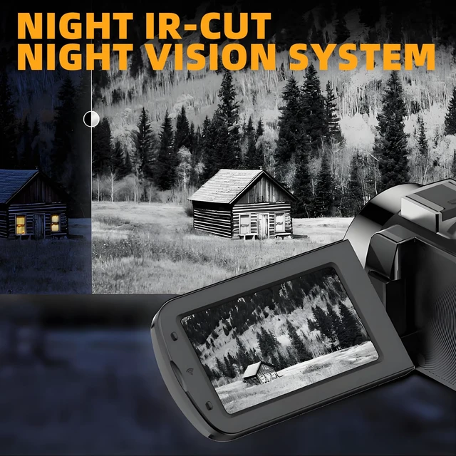 Alt view image 7 of 7 - 4K Video Camcorder, 64MP Digital Vlogging Camera(Black) 3.0" IPS HD Screen, 28X Digital Zoom, 180 Rotation Screen, Colour Night Function, LED Fill Light, External Microphone
