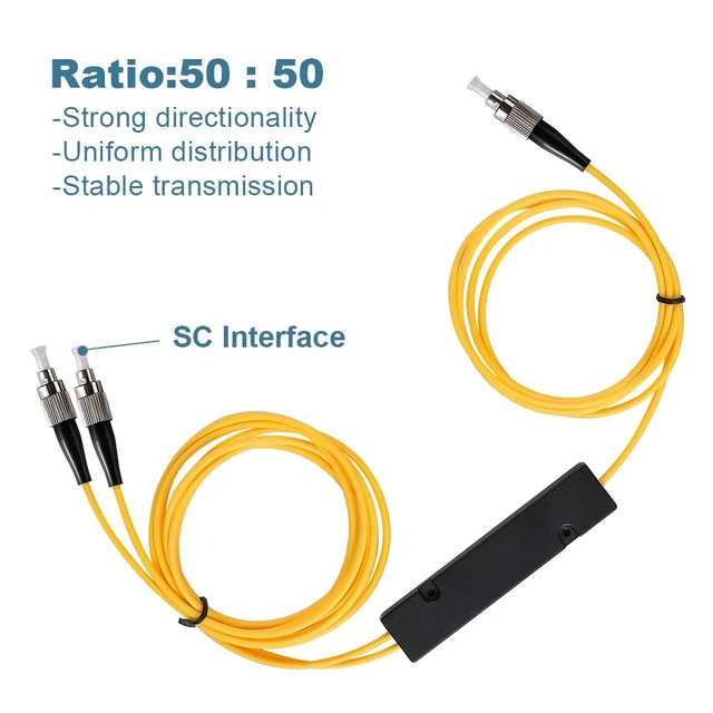 Alt view image 2 of 7 - 4PCS Fiber Optic Cable Splitter with 1 to 2 Distribution Channel 50:50 Ratio Wiring Coupler for GPON,FTTH,CATV System (FC-UPC 1 to 2)