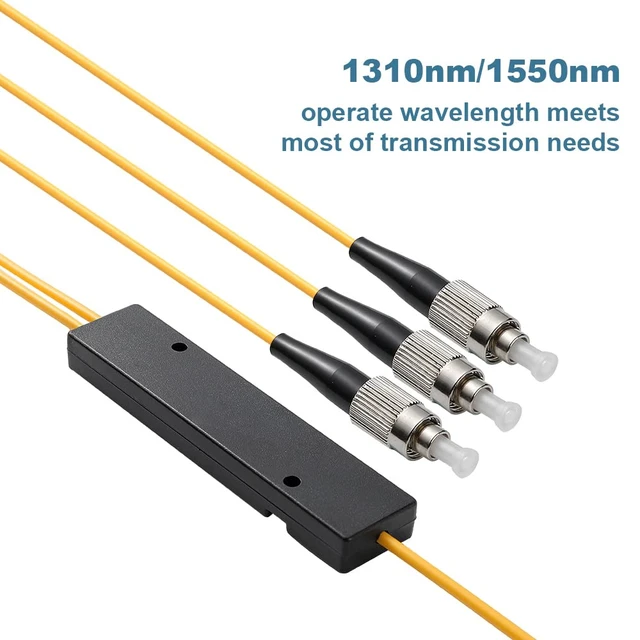 Alt view image 5 of 7 - 4PCS Fiber Optic Cable Splitter with 1 to 2 Distribution Channel 50:50 Ratio Wiring Coupler for GPON,FTTH,CATV System (FC-UPC 1 to 2)