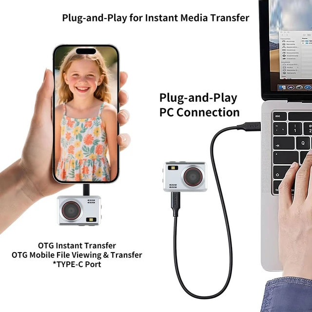 Alt view image 6 of 7 - Retro Mini Digital Camera 1080P HD Video RecorderPortable Keychain Video Camera with 32GB Card,and 0.96IPS Screen,Ultra-Portable Tiny Camera for Travel Photography/Vlog/Night Shots (Silver)