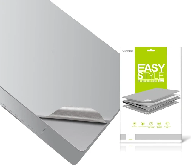 Main image of 4 in 1 Ultra Thin 3M Vinyl Full Size Laptop Skin Cover Palm Rest Protector Sticker for 2010~2017 MacBook Air 13.3 Inch 13.3"(Model: A1369/A1466)-Silver