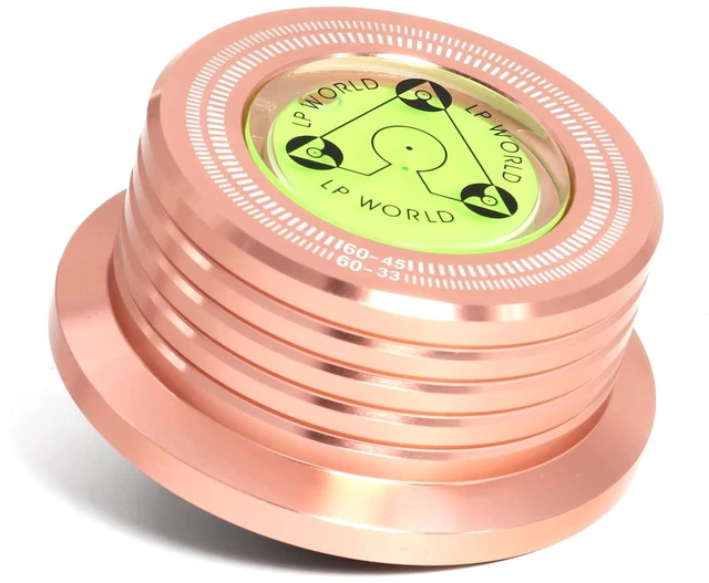 Main image of Record Weight Stabilizer, Turntable Disc Record Stabilizer Clamp with Bubble Level for Vinyl LP Record Player (Rose Gold)