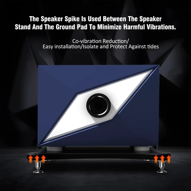 Alt view image 7 of 7 - 4Pcs Speaker Spikes Stainless Steel Load 400KG(M10) HiFi Speaker Anti-Vibration Spikes Isolation Spikes Stand Foot for Speaker, Subwoofer, Amplifier, CD DVD Player
