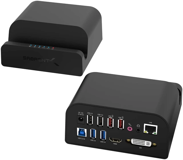 Main image of USB 3.0 Universal Docking Station with Stand (DS-RICA) For tablets and laptops; built-in stand; supports Windows & Mac; USB 3.0