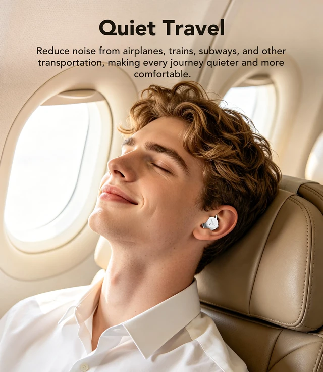 Alt view image 6 of 7 - MS217 Sleep Earbuds, Mini in-Ear Design for Side Sleepers, Real-Time AI Translation, 165 Languages & 8 Translation Mode, Clear Calls and Music, Bluetooth 6.0, Ideal for Sleep/Work.Off White