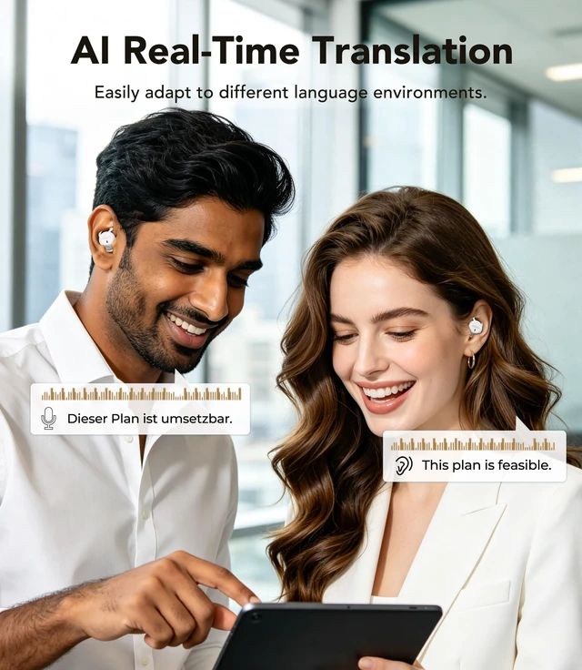 Alt view image 7 of 7 - MS217 Sleep Earbuds, Mini in-Ear Design for Side Sleepers, Real-Time AI Translation, 165 Languages & 8 Translation Mode, Clear Calls and Music, Bluetooth 6.0, Ideal for Sleep/Work.Off White