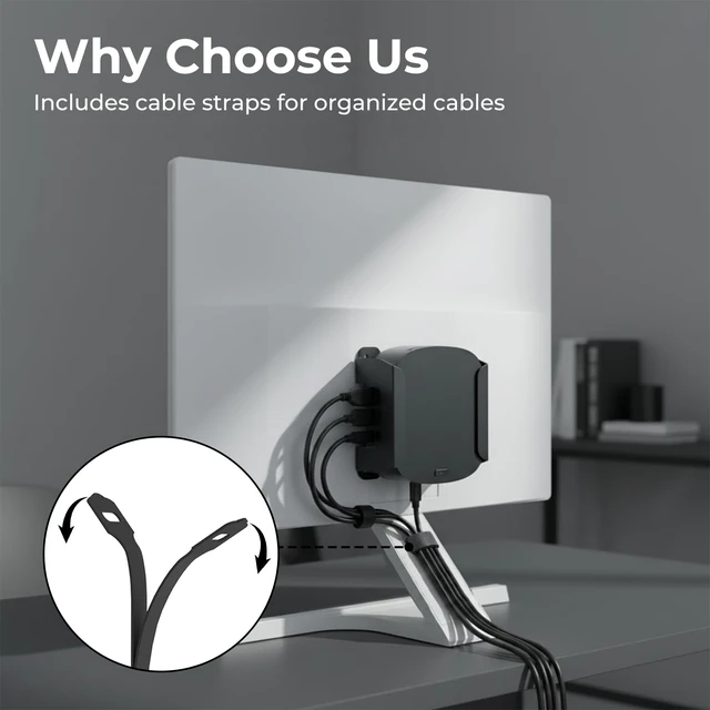 Alt view image 5 of 7 - Metal Mount for HP Docking Station VESA Wall and Under Desk Mount for HP USB-C Dock G5 Adapter Mounting Bracket for HP Laptop Dock G5 Holder with Cable Ties Black, Easy Access to All Ports