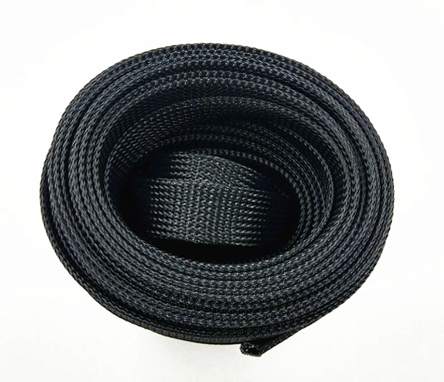 Alt view image 2 of 7 - PET Expandable Braided Cable Sleeve Black 1.25 Inch x 25 FT Expandable PET braided sleeve protects cables from wear. Flexible design for electronics, automotive & home cable management